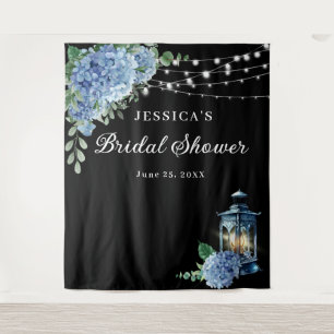 Blue Hydrangea Lantern Boho Bridal Shower Backdrop