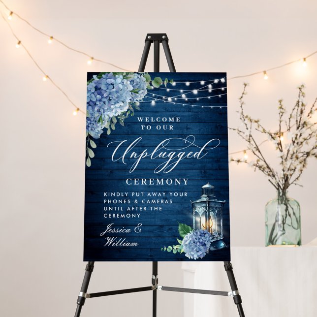 Blue Hydrangea Lantern Unplugged Wedding Ceremony Foam Board (Creator Uploaded)