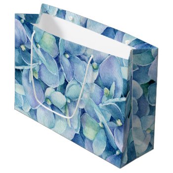 Blue Hydrangea Large Gift Bag by Zazzlemm_Cards at Zazzle