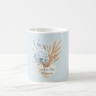 Blue Hydrangea Lavender Flowers in Vase Coffee Mug