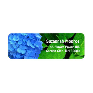 Blue Hydrangea Leaves Address Labels