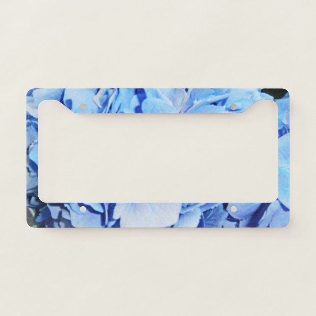Blue Hydrangea License Plate Frame (Front)