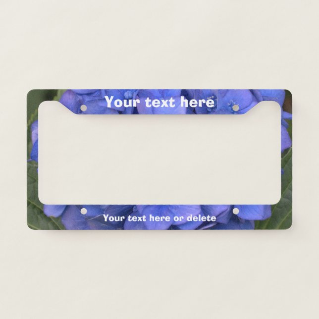 Blue Hydrangea License Plate Frame (Front)