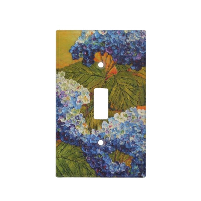 Blue Hydrangea Light Switch Cover (Front)