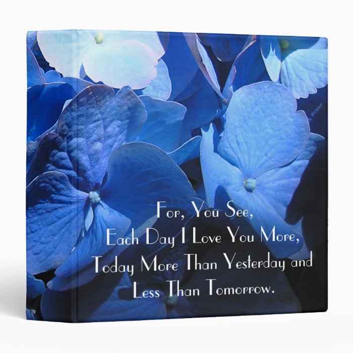 Blue Hydrangea Love Each Day   Binder