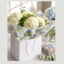 Blue Hydrangea Luxe Floral Tissue Paper | Elegant 