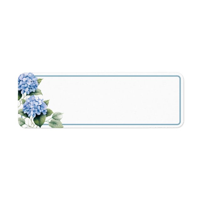Blue Hydrangea Mailing Label (Front)