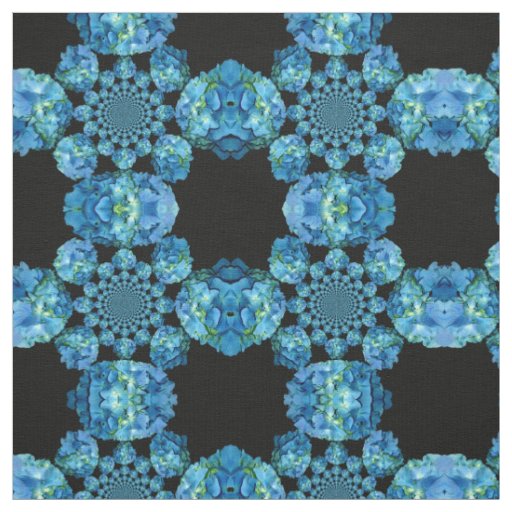 Blue Hydrangea - mandala Fabric