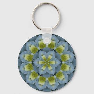 Blue Hydrangea Mandala Image 2 Keychain