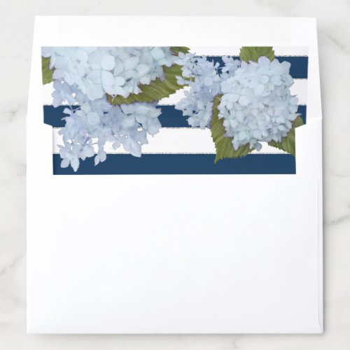 Blue Hydrangea Modern Bridal Shower Nautical Navy Envelope Liner