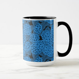 Blue hydrangea mug