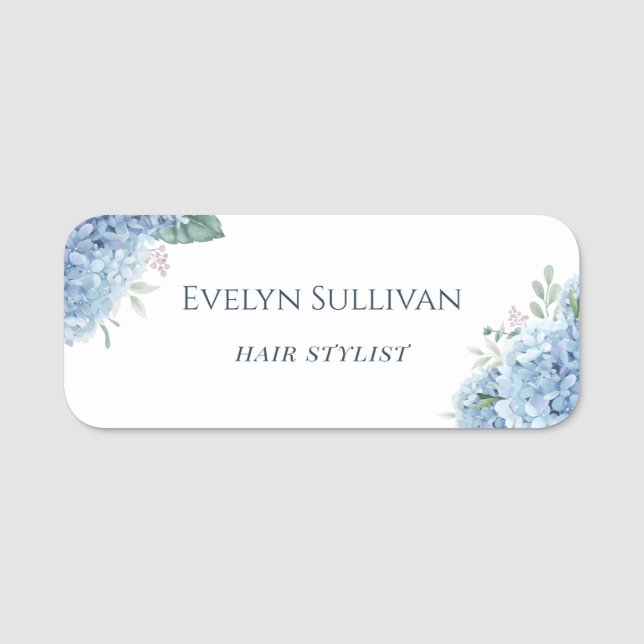 Blue Hydrangea Name Tag (Front)