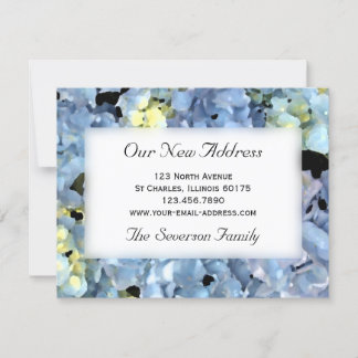 Blue Hydrangea New Address Announcement