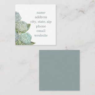 Blue Hydrangea Notebook Square Business Card