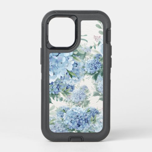 Blue Hydrangea OtterBox Defender iPhone 12 Mini Case