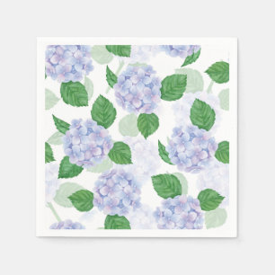 Blue Hydrangea Paper Napkin, Floral Party Supplies Napkins