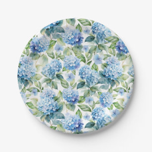 Blue Hydrangea Paper Plates