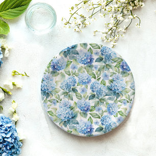 Blue Hydrangea Paper Plates