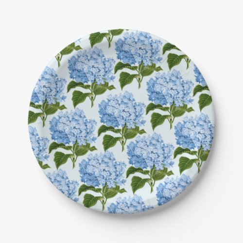 Blue Hydrangea Paper Plates