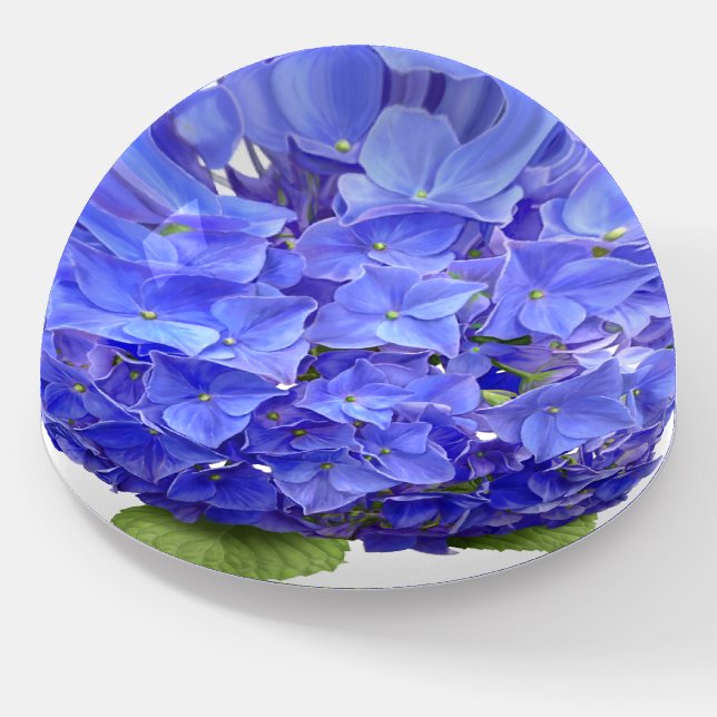 Blue Hydrangea Paperweight (Angled)