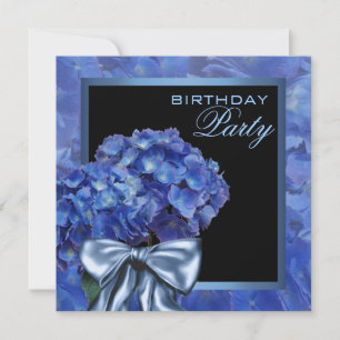 Blue Hydrangea Party Invitation