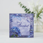 Blue Hydrangea Party Invitation (Standing Front)
