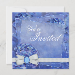 Blue Hydrangea Party Invitation Template