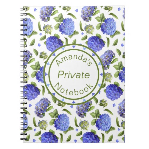 Blue Hydrangea Pattern Notebook