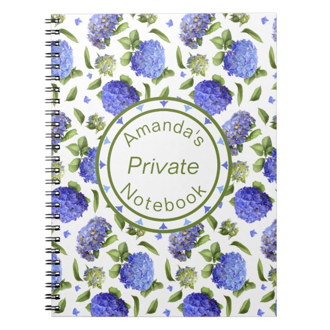 Blue Hydrangea Pattern Notebook (Front)