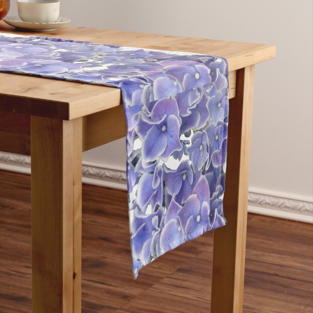 Blue Hydrangea Pattern Table Runner (In Situ)