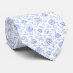 Blue Hydrangea Pattern Watercolor Floral Botanical Neck Tie