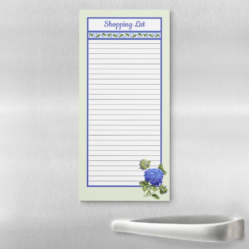 Blue Hydrangea Personalized Magnetic Notepad