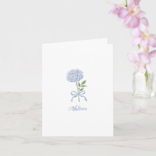 Blue Hydrangea Personalized Note Card