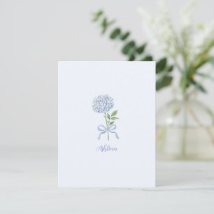 Blue Hydrangea Personalized Note Card