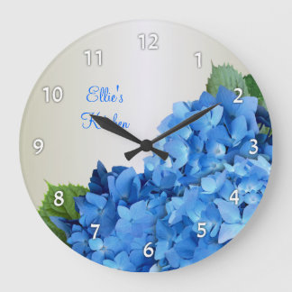 Blue Hydrangea Personalized Numbered Wall Clock
