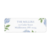 Blue Hydrangea Personalized Return Address