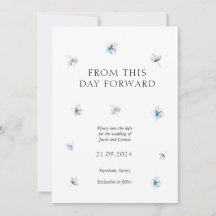 Blue Hydrangea Petal Wedding Save the Date Card
