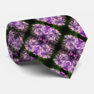 Blue Hydrangea Petals Abstract Art Pattern Neck Tie