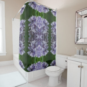 Blue Hydrangea Petals Abstract Art Pattern    Shower Curtain