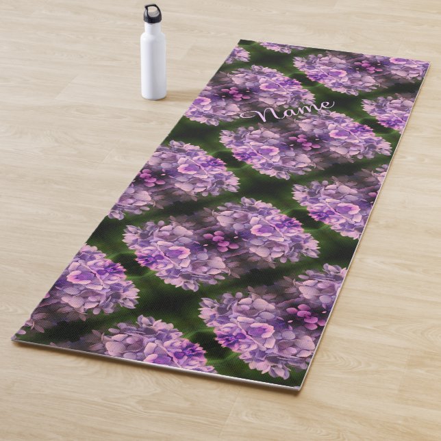 Blue Hydrangea Petals Abstract Art Personalized Yoga Mat (In Situ)