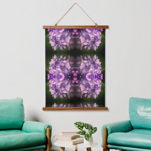 Blue Hydrangea Petals Abstract Art Tinted Hanging Tapestry