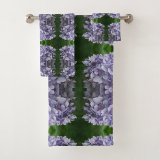Blue Hydrangea Petals Abstract Floral Bath Towel Set