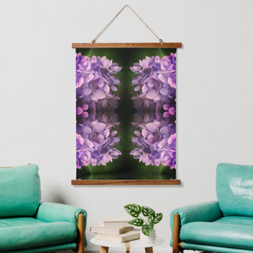 Blue Hydrangea Petals Abstract Floral Tinted Hanging Tapestry