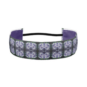 Blue Hydrangea Petals Abstract Pattern Athletic Headband