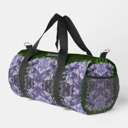 Blue Hydrangea Petals Abstract Personalized Duffle Bag