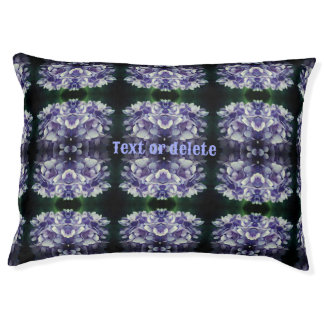 Blue Hydrangea Petals Abstract Personalized Pet Bed