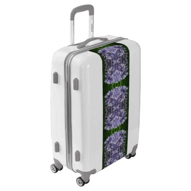 Blue Hydrangea Petals Close Up Abstract Luggage (Rotated Left)