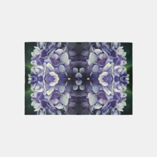 Blue Hydrangea Petals Close Up Abstract Rug