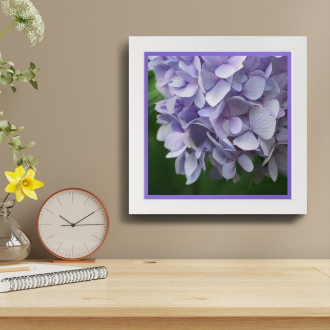 Blue Hydrangea Petals Close Up Framed Art (Table Top)
