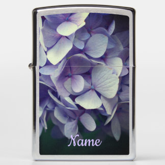 Blue Hydrangea Petals Close Up Personalized Zippo Lighter